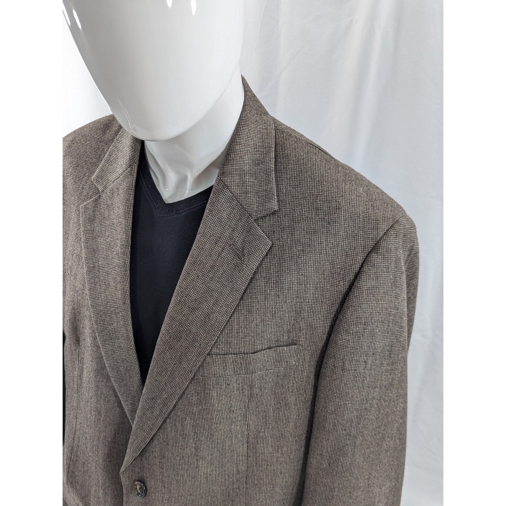 Jos. A Bank Blazer Coat Sport Jacket‎ Wool Cashmere Nailhead Brown 42R 46" Chest - Picture 2 of 14